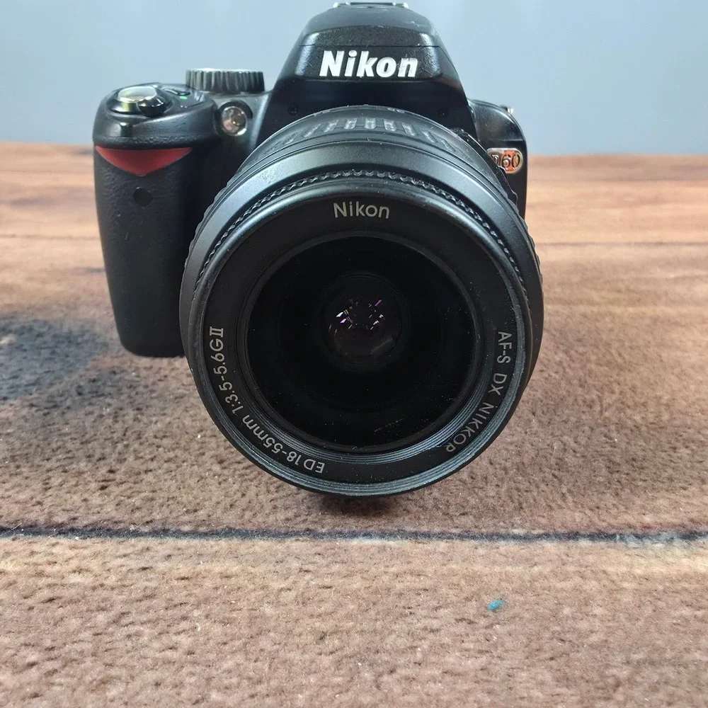 Nikon D60 DSLR Camera Black Good 18-55mm Lens EN-EL9 Battery 10.2MP CCD